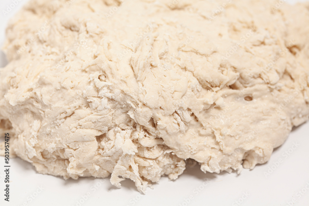 Fresh dough isolated on white background