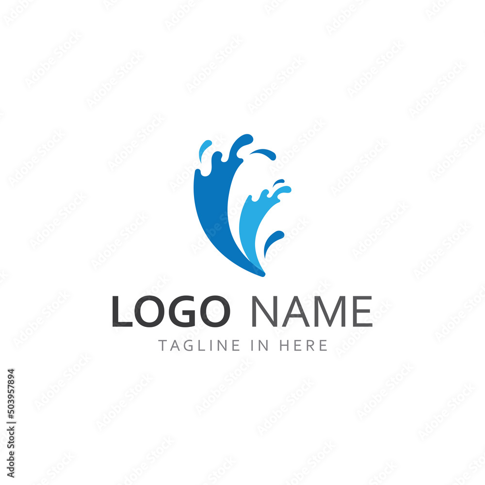 Water wave logo and Sea wave logo or beach water wave, with vector design concept of symbol illustration template. Water wave logo and Sea wave logo or beach water wave, with vector design concept of symbol illustration template.
