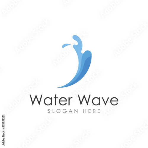 Fototapeta Naklejka Na Ścianę i Meble -  Water wave logo and Sea wave logo or beach water wave, with vector design concept of symbol illustration template.