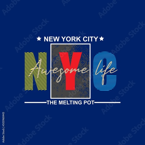 new york city Premium Vector illustration of a text graphic. suitable screen printing and DTF for the design boy outfit of t-shirts print, shirts, hoodies baba suit, kids cottons, etc.