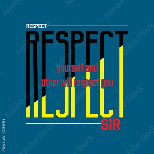 respect sir Premium Vector illustration of a text graphic. suitable screen printing and DTF for the design boy outfit of t-shirts print, shirts, hoodies baba suit, kids cottons, etc.