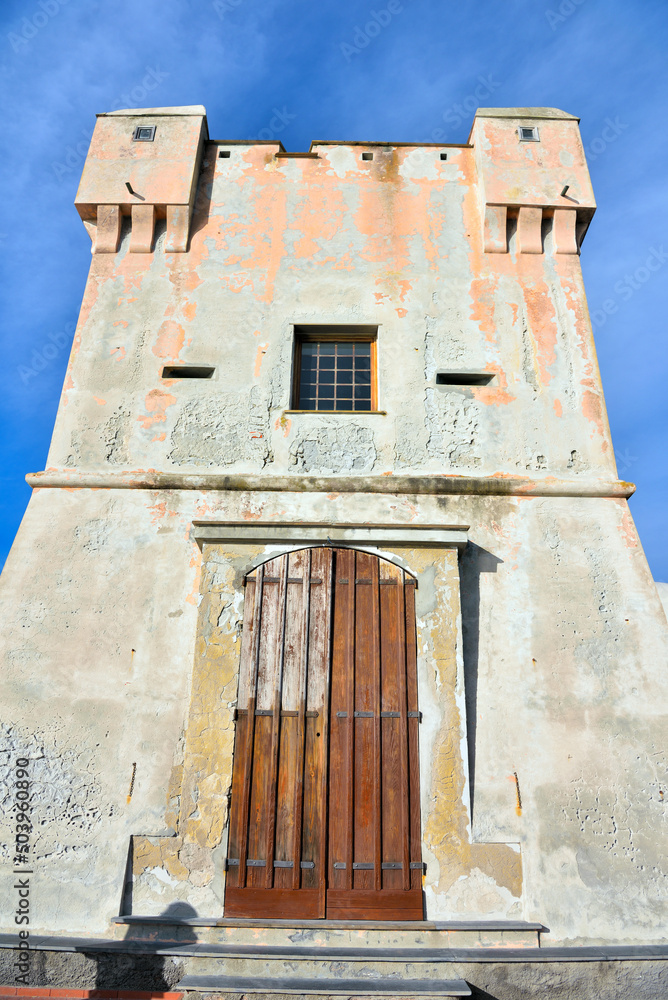 Fototapeta premium tower Groppallo, nervi, genoa, italy