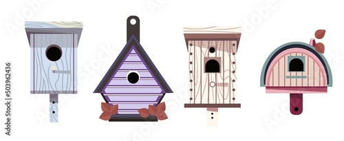 Bird feeder, wooden birdhouse for winter season