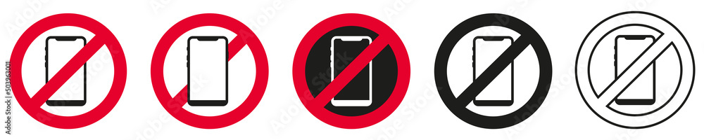 No mobile phones (without phone) icons. Warning symbol. eps10 No mobile phones (without phone) icons. Warning symbol. eps10