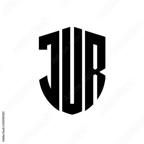 JUR letter logo design. JUR modern letter logo with black background. JUR creative  letter logo. simple and modern letter logo. vector logo modern alphabet font overlap style. Initial letters JUR   photo