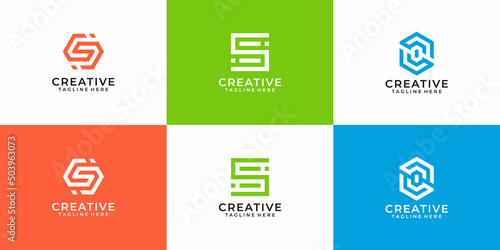 Set of letter s logo vector design element for brand