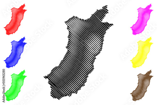 Jordao municipality (Acre state, Municipalities of Brazil, Federative Republic of Brazil) map vector illustration, scribble sketch Jordao map