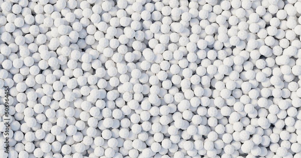 close up of white faceted spheres 3d close up of white faceted spheres 3d