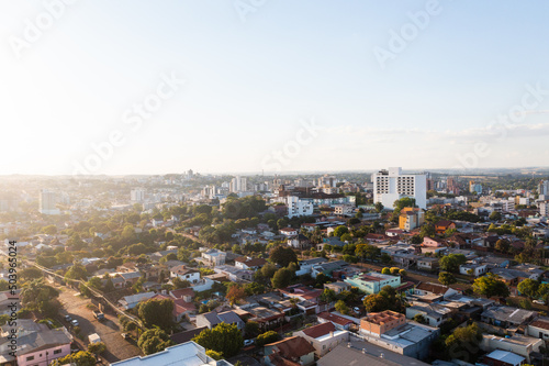 Aerial view of Ijuí cityscape at the countryside of Brazil.