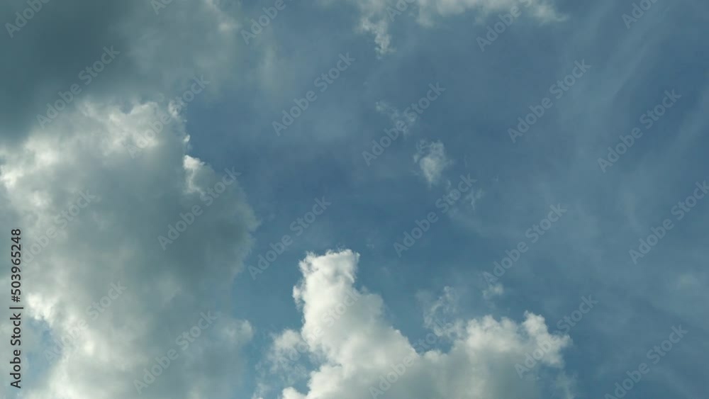 White clouds in the blue sky. Clouds float across the sky. White clouds in the blue sky. Clouds float across the sky.