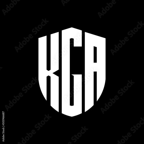 KGA letter logo design. KGA modern letter logo with black background. KGA creative  letter logo. simple and modern letter logo. vector logo modern alphabet font overlap style. Initial letters KGA   photo