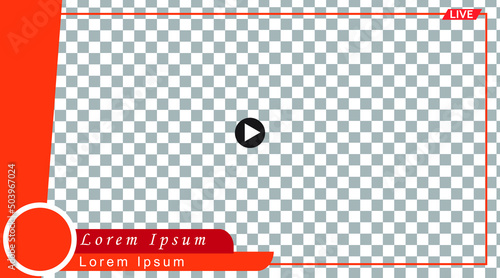 video frame transparent compatible with any platform for video conferencing and live streaming landscape dimension 16:9 with design one