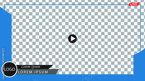 video frame transparent compatible with any platform for video conferencing and live streaming landscape dimension 16:9 with design two