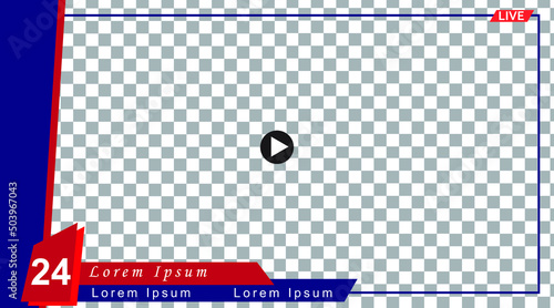 video frame transparent compatible with any platform for video conferencing and live streaming landscape dimension 16:9 with design one