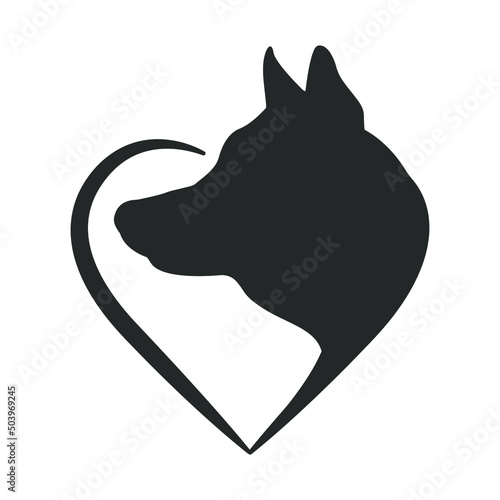 Siberian Husky Illustration Clip Art Design Shape. Pet Love Silhouette Icon Vector.