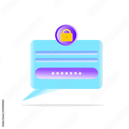 Personal data security concept. Secure information transfer background. 3D Web Vector Illustrations.