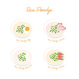 Set Logo Topping on the Rice Porridge Thailand food