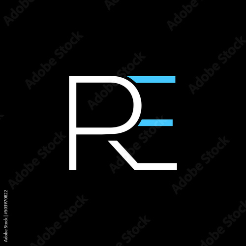 initial RE or R E abstract outstanding professional business awesome artistic branding company different colors illustration logo design vector emplate.