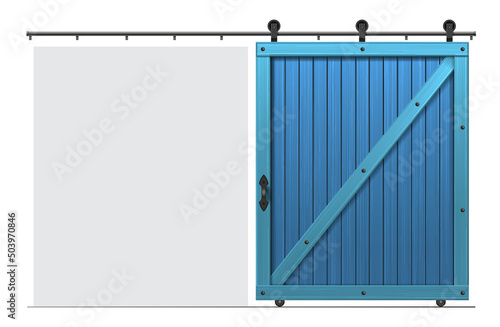 Barn Sliding Wooden Door in Loft Style