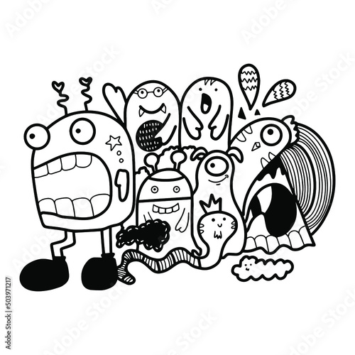 Doodle art cartoon hand drawn Holiday poster template. Very detailed With lots of objects illustration. Funny vector artwork. Corporate identity design.