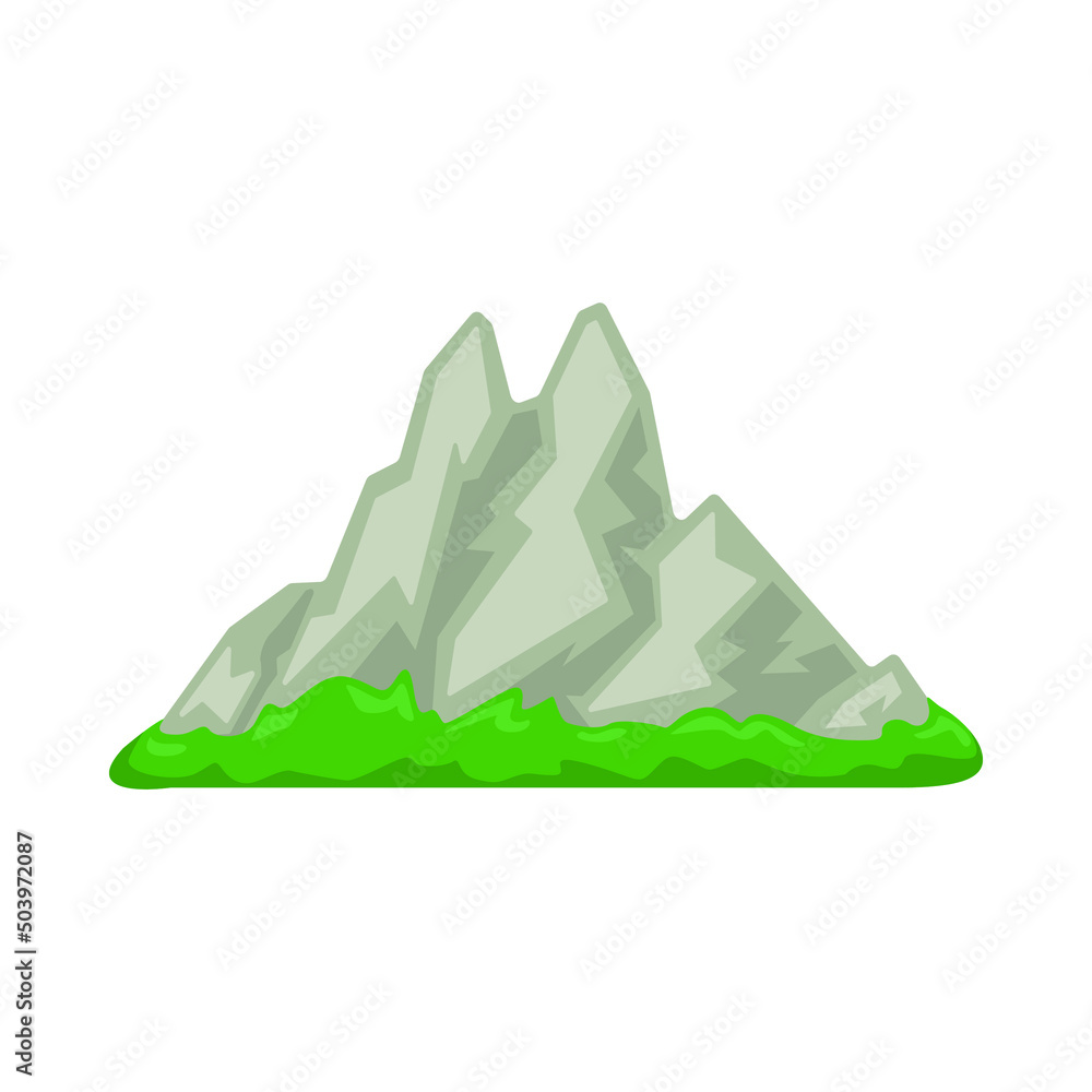 Mountain Sign Emoji Icon Illustration. Nature Vector Symbol Emoticon