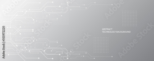 Technology background, creative hi-tech geometric pattern, gray and white overall composition