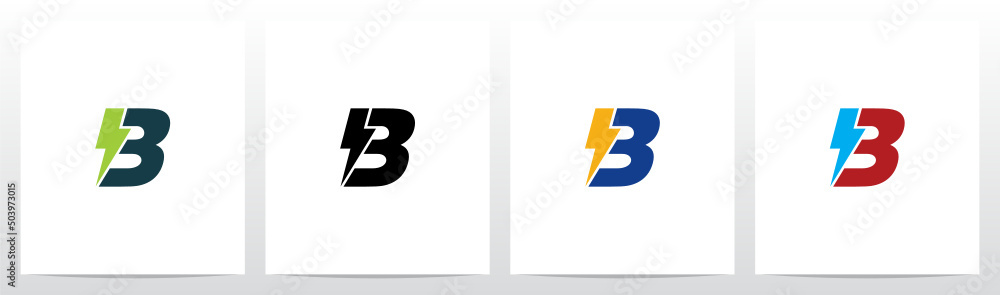 Lightning Thunder Letter Logo Design B Lightning Thunder Letter Logo Design B