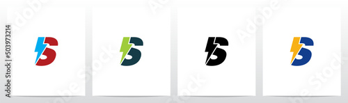 Lightning Thunder Letter Logo Design S