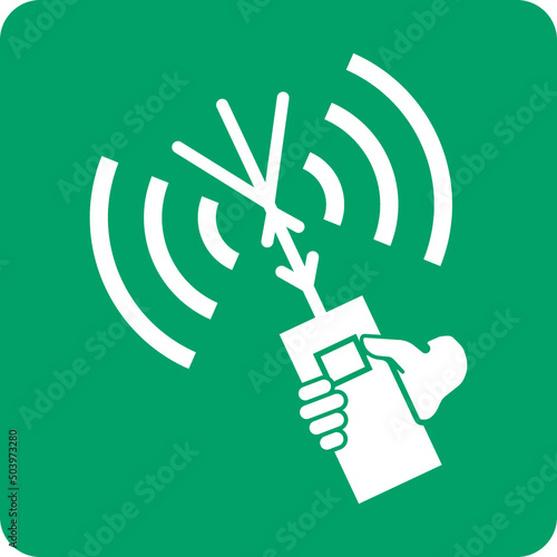 ISO 7010 E051 Two-way VHF radiotelephone apparatus photo