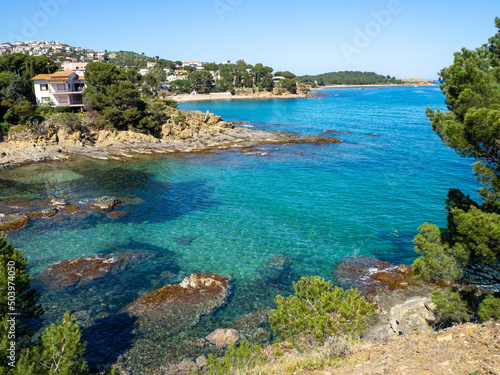 Baie de la méditerranée, Llança, Catalogne, Espagne