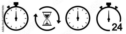 Set of timers icon. Stopwatch symbol. Vector illustration