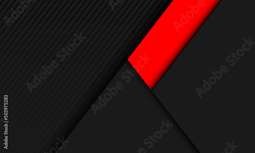 Abstract red banner line shadow on grey geometric design modern futuristic background vector