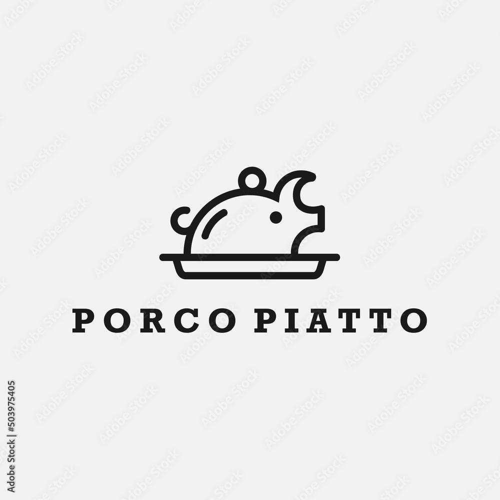 Pig food logo or restaurant logo Pig food logo or restaurant logo