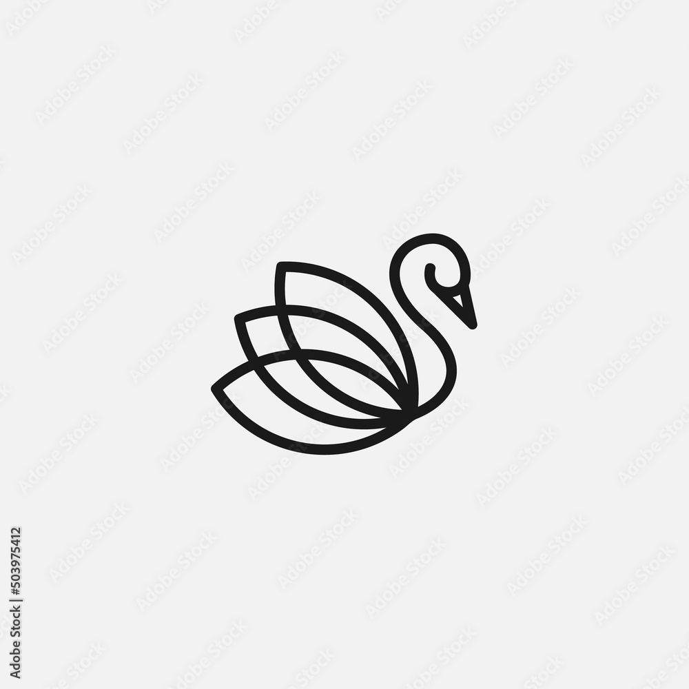swan logo design icon vector silhouette illustration swan logo design icon vector silhouette illustration