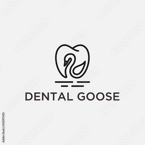 goose tooth logo or dentist logo