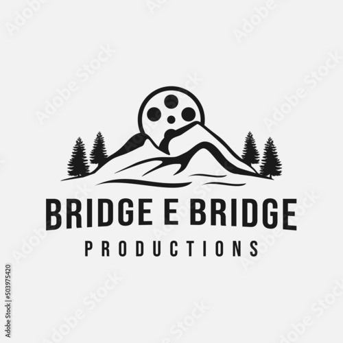 mountain movie logo or entertainment logo