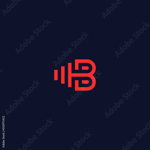 barbell b logo or fitness logo