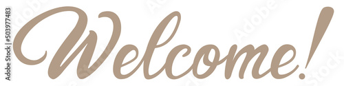 Welcome - the word is written in handwritten letters. Lettering wishes for web design.