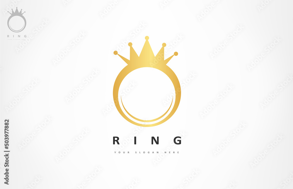 Fototapeta premium Ring logo vector. Jewelry design.