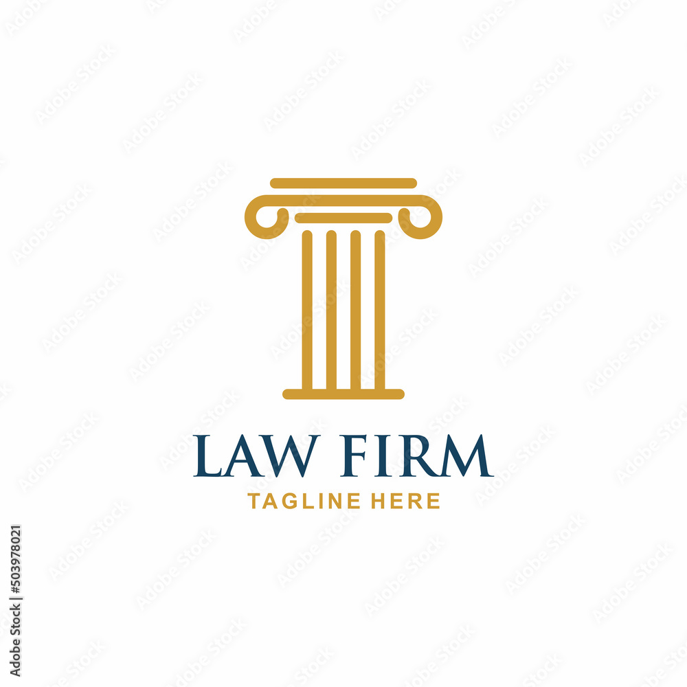 Law firm logo design vector. Pillar logo