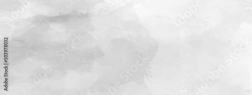 Hand drawn gray abstract watercolor painting textured on white paper background. Watercolor banner background. Grey watercolor grungy textured on white paper with splatter background illustration.