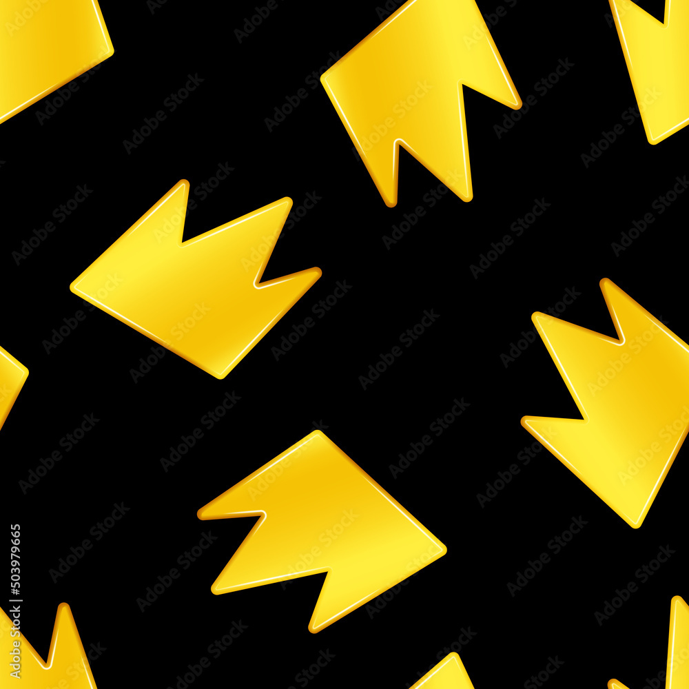 Seamless pattern of golden crowns on black background. Vector illustration Seamless pattern of golden crowns on black background. Vector illustration