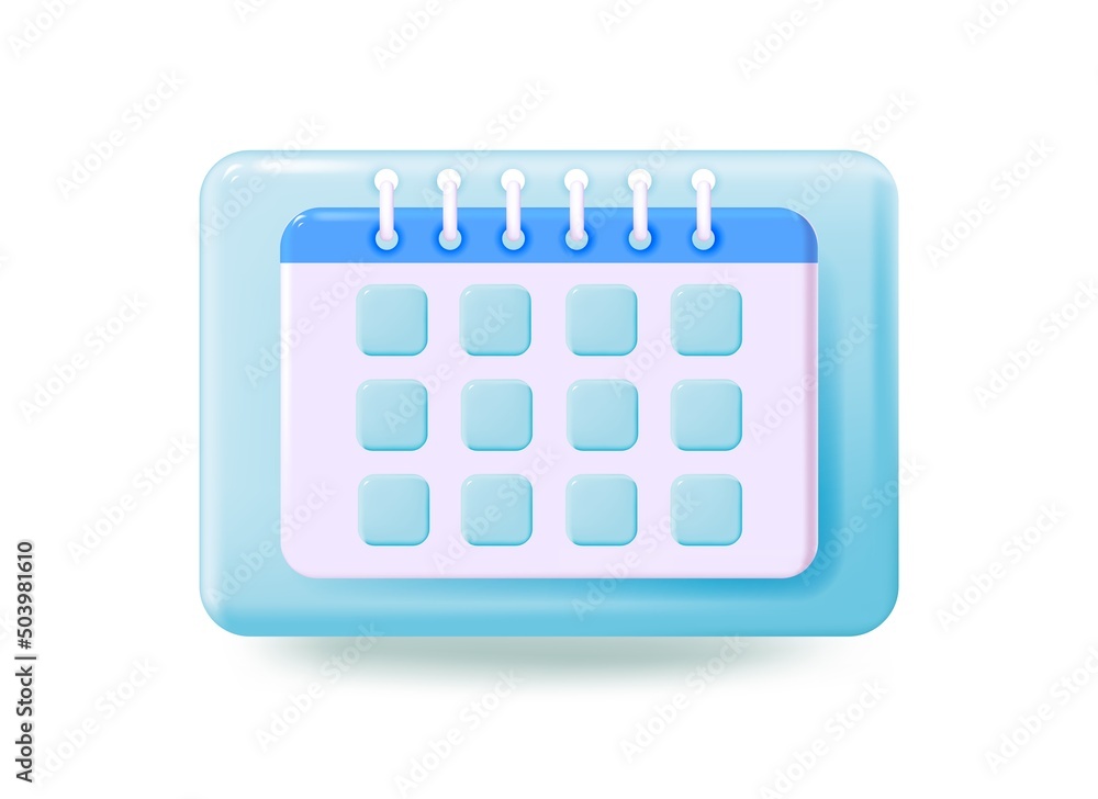 modern 3d calendar vector icon modern 3d calendar vector icon