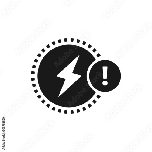 Problem electric icon isolated on white background