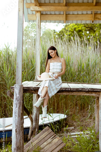 Young woman relaxing on the...