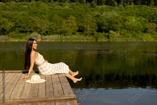Young woman relaxing on the...