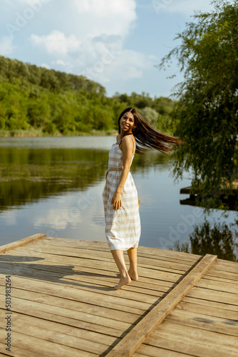 Young woman walking on the ...