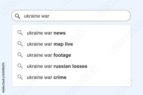 Ukraine war search autocomplete