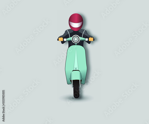 online motorcycle taxi rider illustration