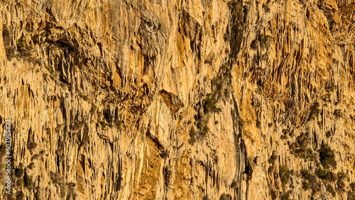 Photos The karst calcareous rock formation of the the steep cliff above the coastal town Positano, Amalfi Coast, Italy, Campania, Europe
